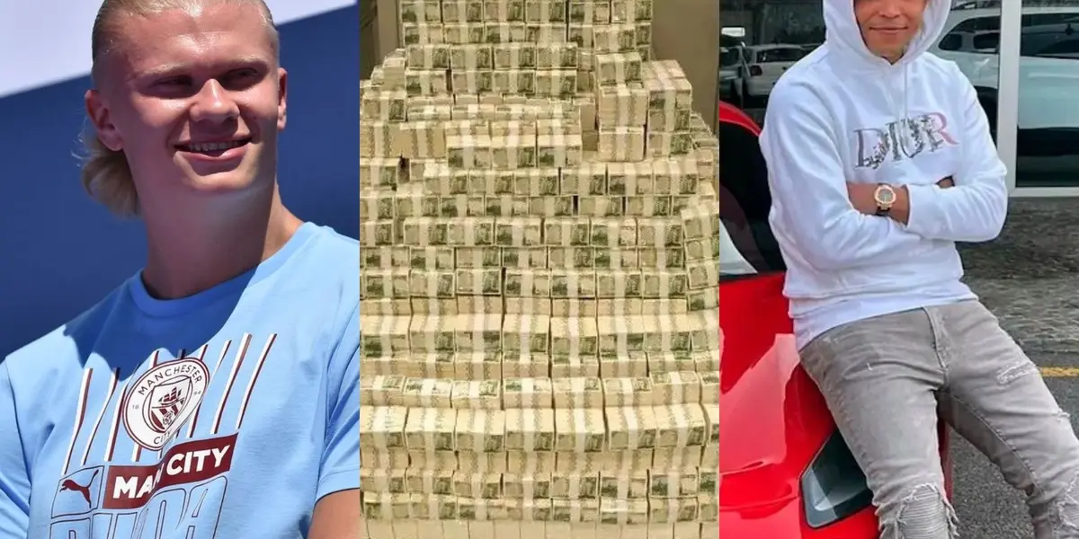 Erling Haaland tiene un salario millonario, el colombiano Luis Muriel no gana tanto pero se da lujos como el astro del Manchester City.