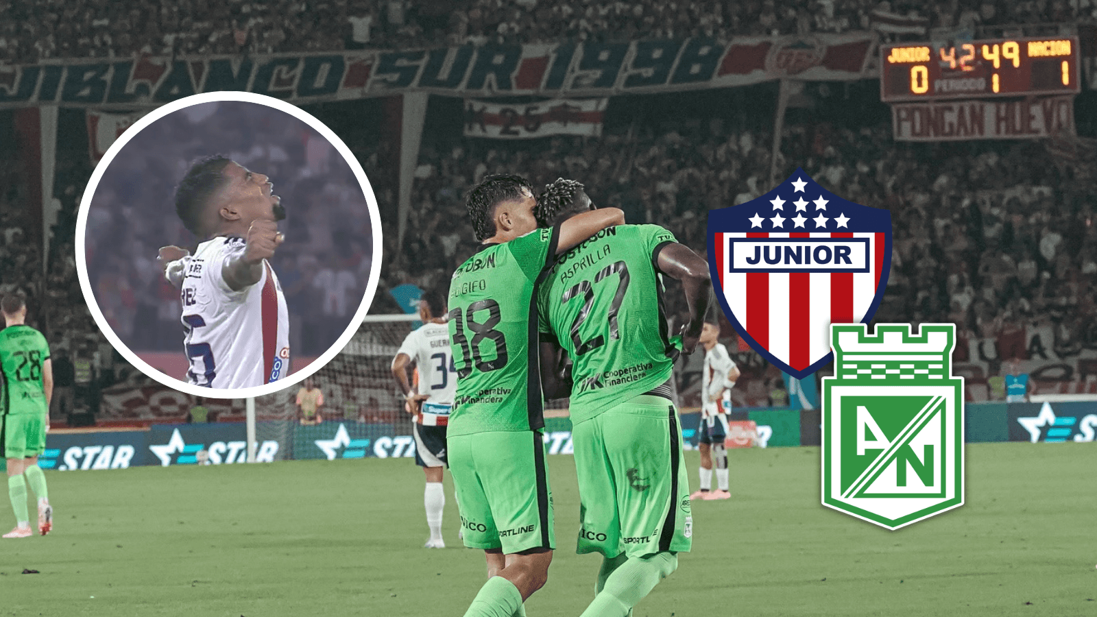 Esta es la primera salida que algunos ya piden en Atlético Nacional para 2026 Foto: Nacionaloficial, Escudoteca y Captura de Win Sports