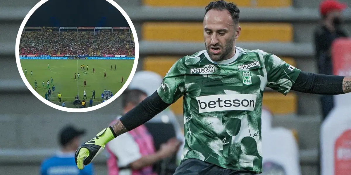 Este es el jugador de Nacional que "salvó el punto" en Ibagué Foto: Captura de Win Sports y Nacionaloficial