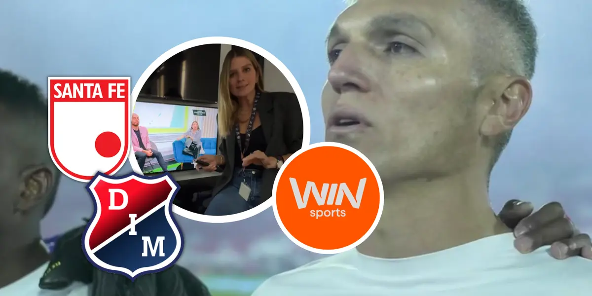 Este es el reclamo de los hinchas del FPC a Win Sports Foto: Escudoteca, Captura de Win Sports y Andrea Guerrero en X