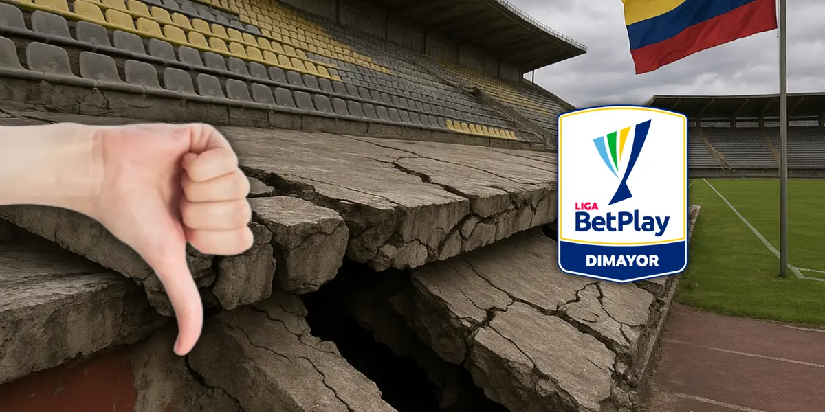 Este estadio del FPC se cae literalmente a pedazos y esto hará el club de la Liga Betplay Foto: Escudoteca, Pexels y creada con Chat GPT