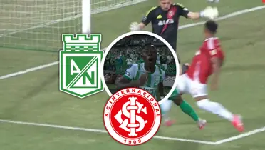 Este fue el gesto de Hinestroza que encendió la polémica tras su gol en la Libertadores.  Foto: Captura de ESPN y Escudoteca