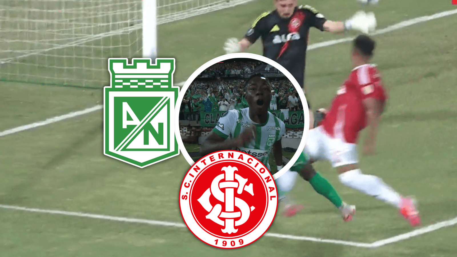 Este fue el gesto de Hinestroza que encendió la polémica tras su gol en la Libertadores. Foto: Captura de ESPN y Escudoteca