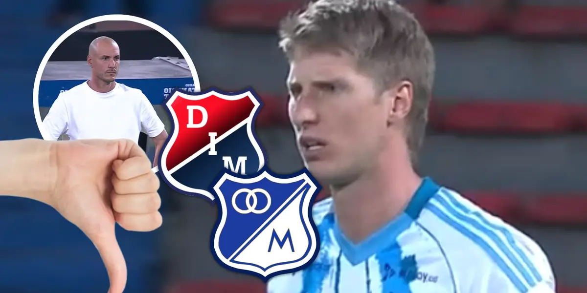 Este jugador de Millonarios se "está rajando" en el Atanasio Foto: Pexels, Escudoteca y Captura de Win Sports