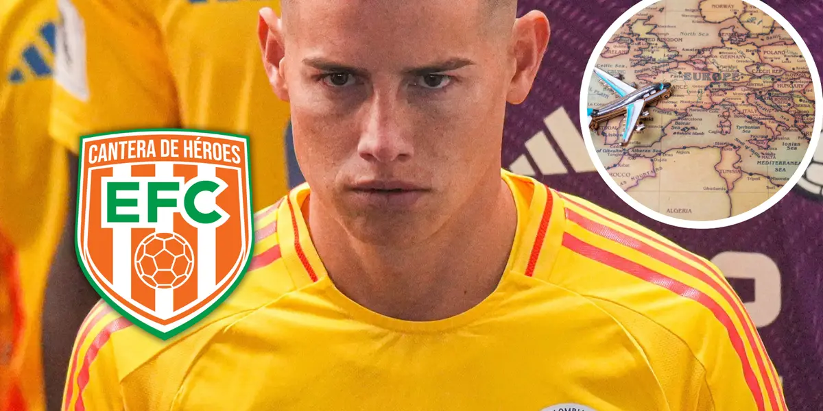 Este jugador también saltará desde Envigado con miras al fútbol europeo, conoce los detalles Foto: James Rodríguez, escudoteca y Pexels