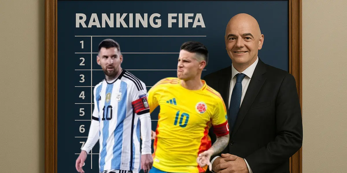 Esto pasará con el ranking FIFA para Colombia y Argentina Foto: AFA, FCF, Creada con Chat GPT