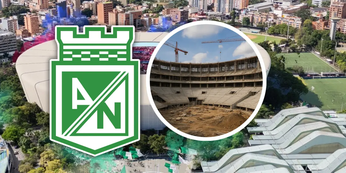 Estos son los detalles que podrían ilusionar a Atlético Nacional con su nuevo estadio Foto: Chat GPT, Escudoteca e Inder