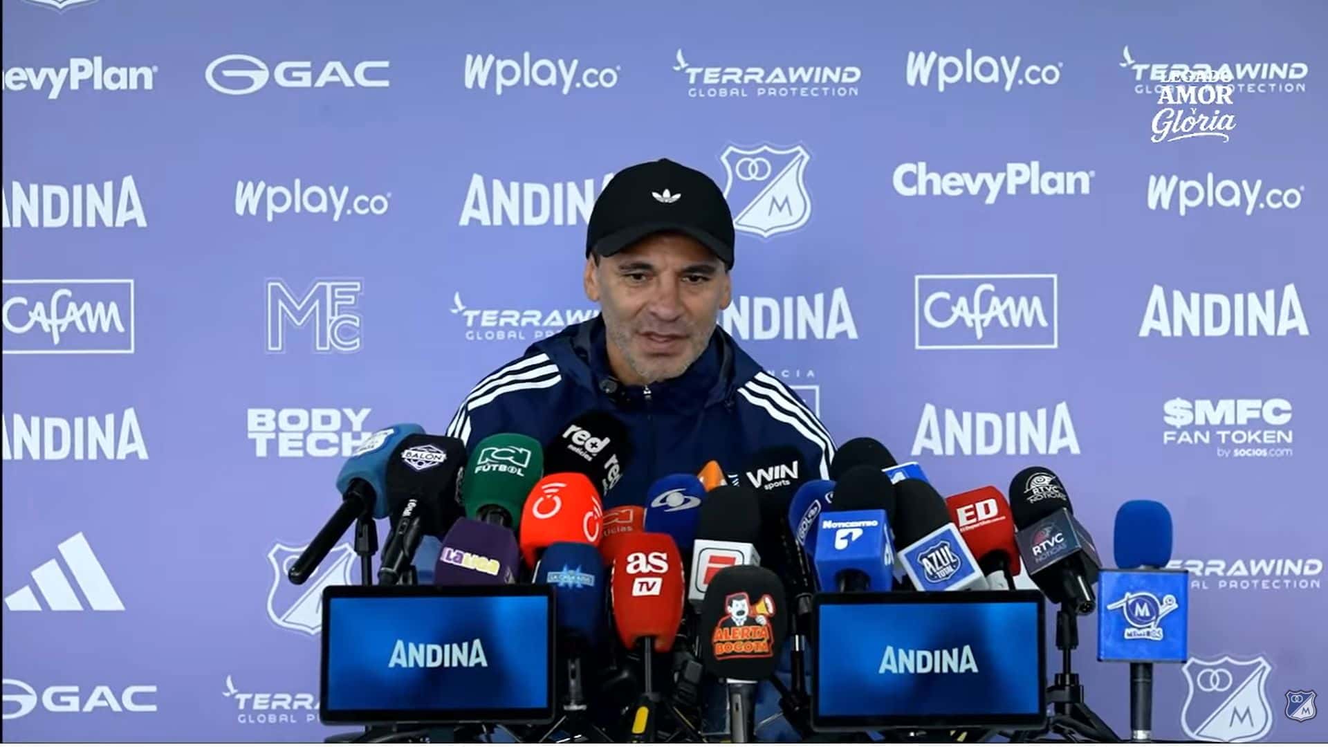 Fabián Bustos fue presentado, en propiedad, como nuevo entrenador de Millonarios - Captura de pantalla Millonarios