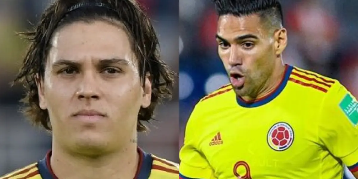 Falcao cuando ingresó le dio un jalón de orejas a Quintero a ver si mejoraba antes de que lo sacaran por su mal juego.