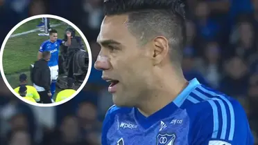 Falcao: Su emotivo gesto en la cancha de Millonarios que genera tristeza.  Foto: Captura de Win Sports