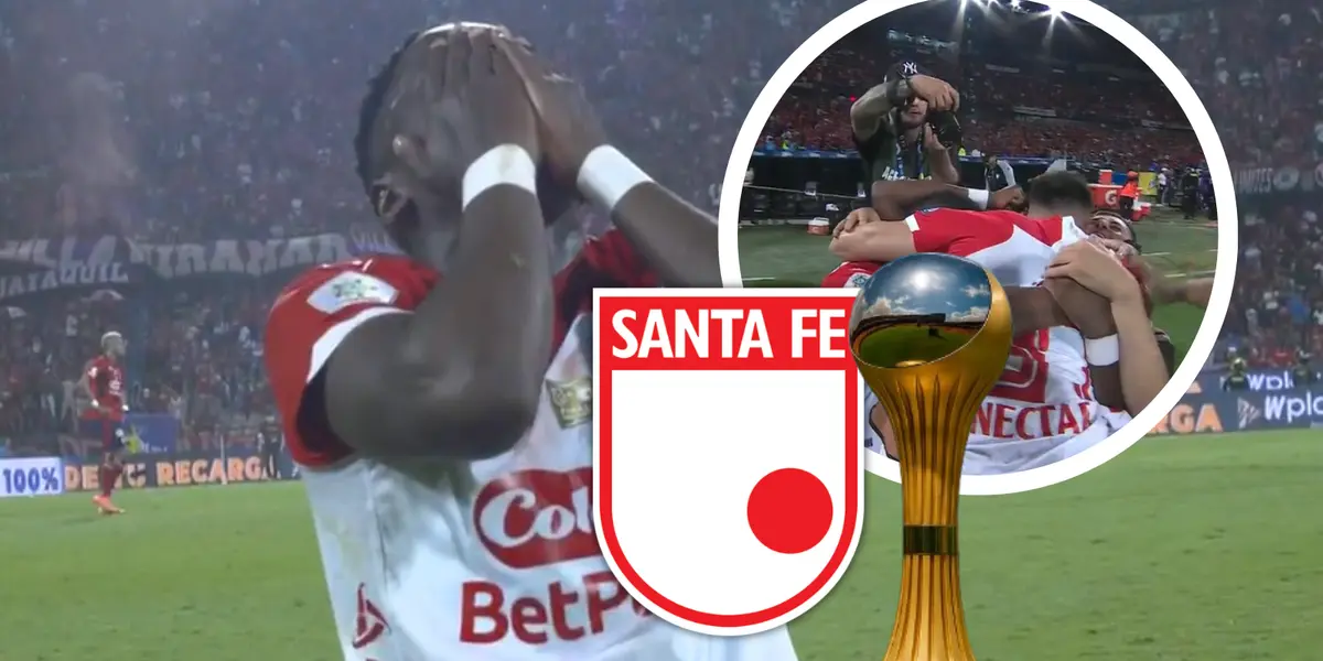 Felicidades a Independiente Santa Fe, Campeón de la Liga Betplay 2025 Foto: Captura de Win Sports, Escudoteca y Chat GPT