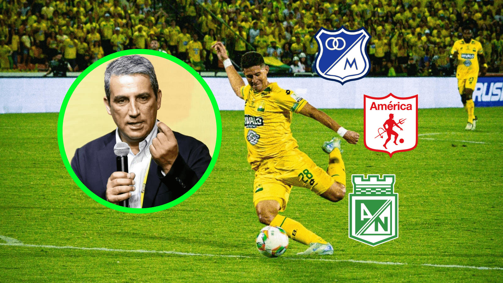 Fernando Jaramillo y Atlético Bucaramanga Foto: Dimayor, Escudoteca y Liga Betplay