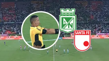 Final en el Atanasio, Atlético Nacional e Indepeniente Santa Fe igualaron por 1 a 1 Foto: Escudoteca y Captura de Win Sports
