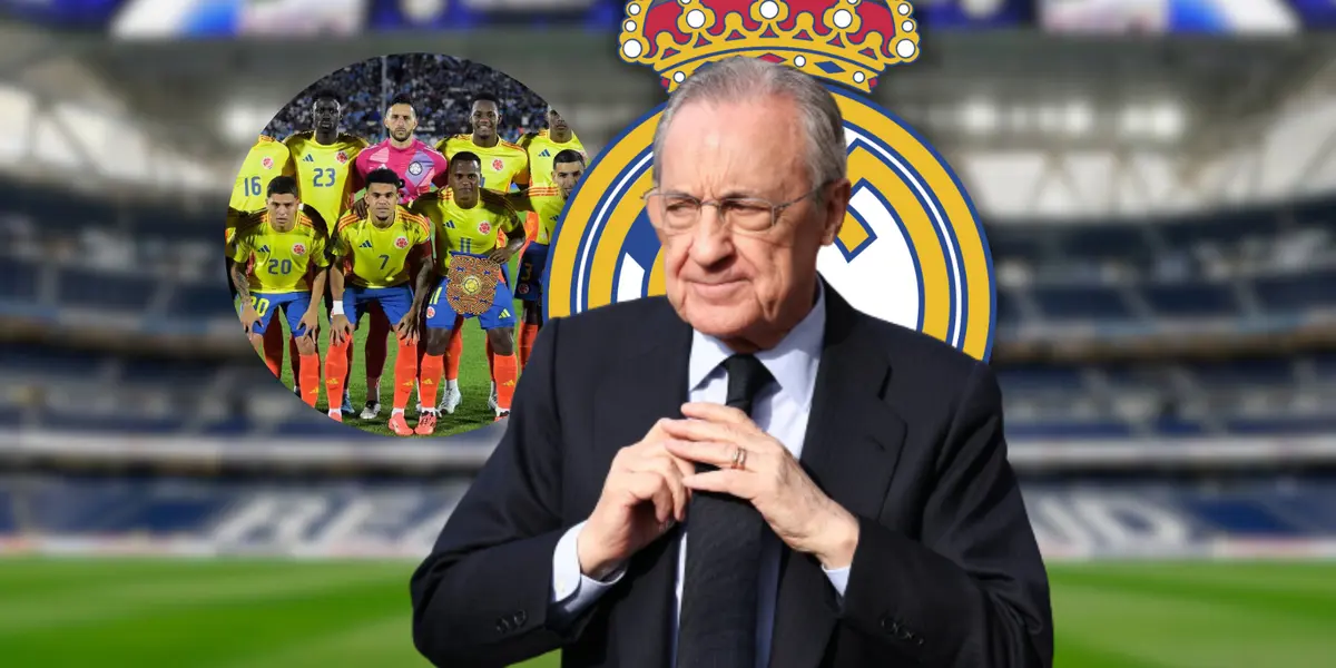 Florentino Pérez y el plan ahora con un jugador de la Selección Colombia Foto: Real Madrid, FCF y Escudoteca