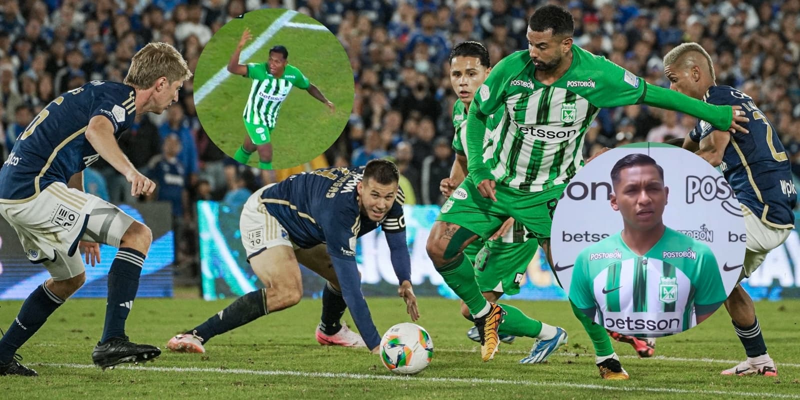 Foto: Captura de pantalla Locura Verdolaga Twitter / Atlético Nacional Twitter / Captura de pantalla Win Sports