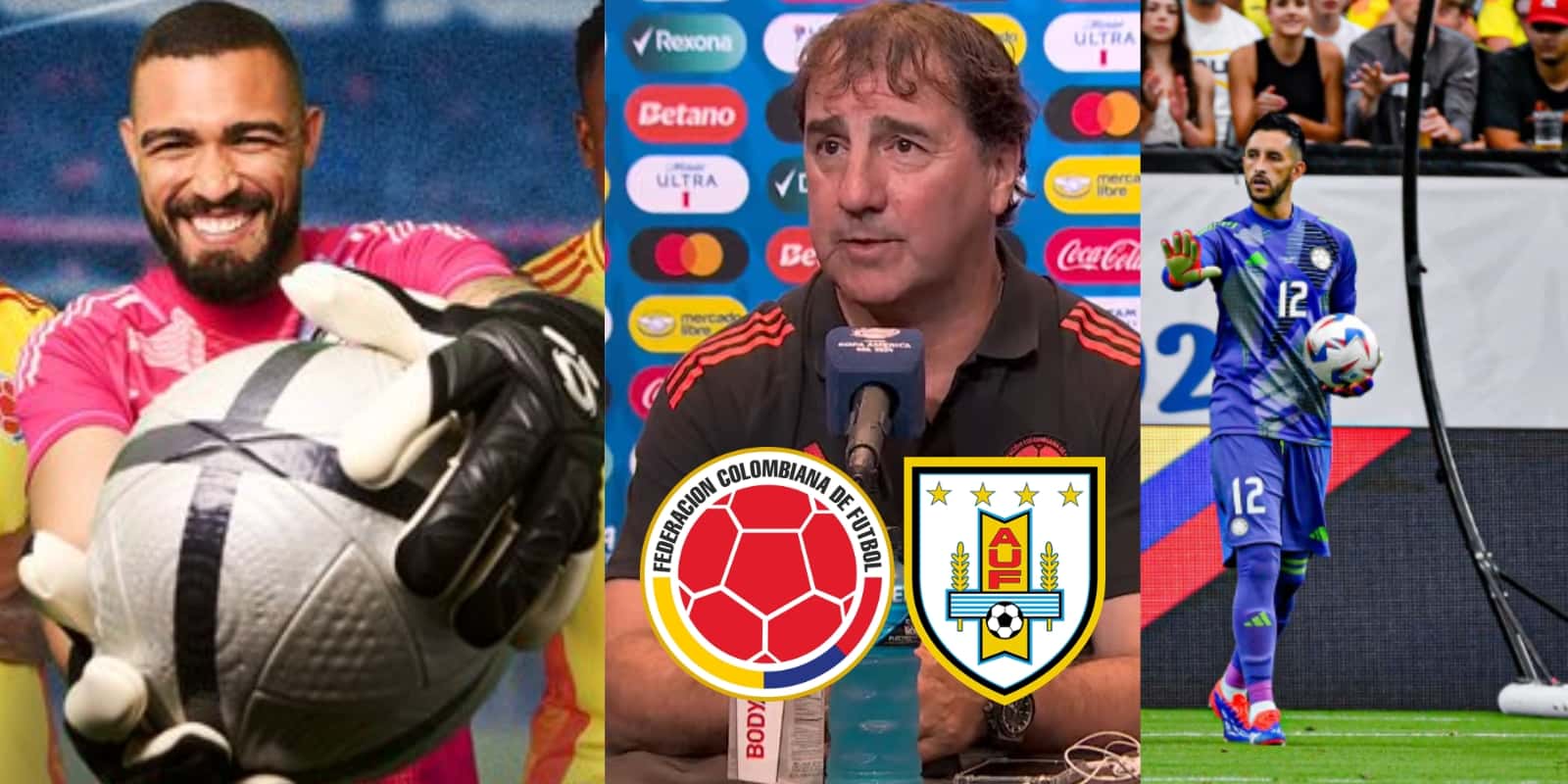 Foto: Captura de pantalla Win Sports YouTube / FCF Twitter / Camilo Vargas Instagram