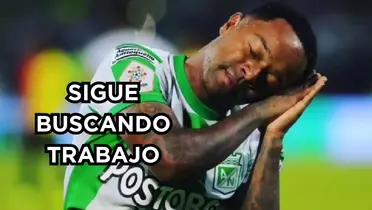 Foto de Dorlan Pabón celebrando un gol con Atlético Nacional. Foto tomada de Antena 2.