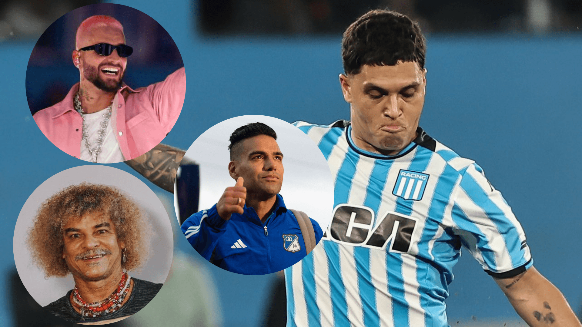 Foto: redes de Maluma, Millonarios, Juanfer y el Pibe.
