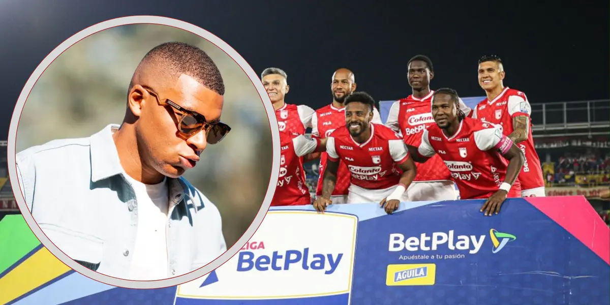 Foto: redes de Mbappé y Santa Fe.