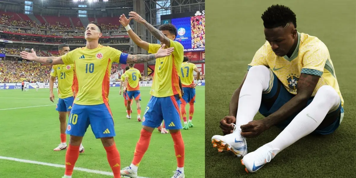 Foto: Vinícius Júnior Twitter / James Rodríguez Twitter