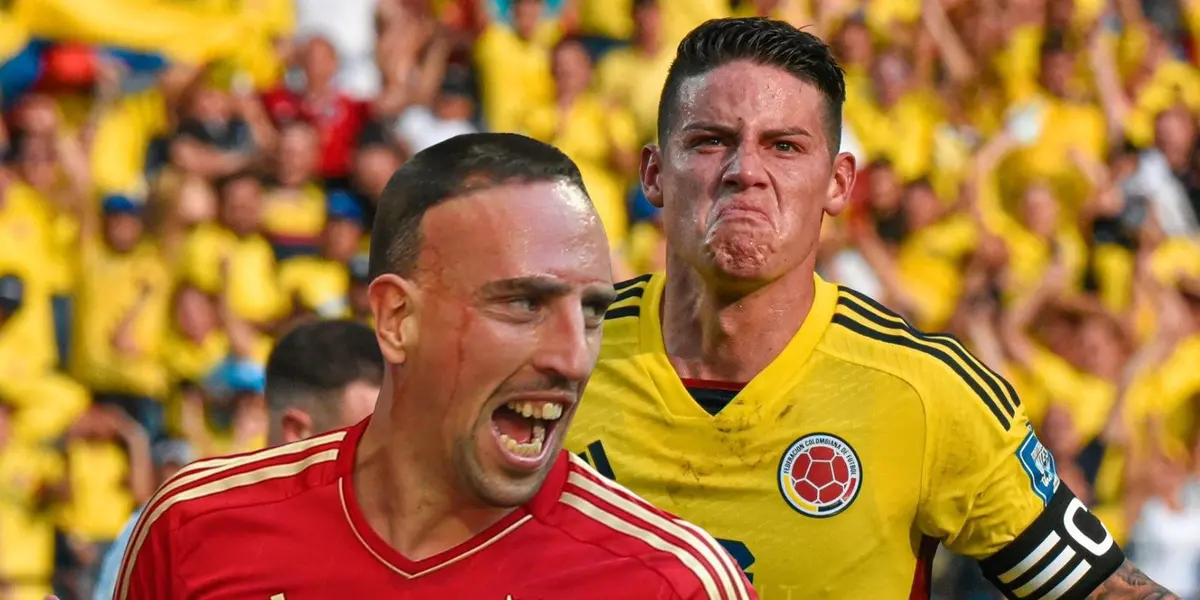 Franck Ribéry reaccionó al ver a James Rodríguez como un crack con Colombia.