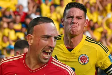 Franck Ribéry reaccionó al ver a James Rodríguez como un crack con Colombia.