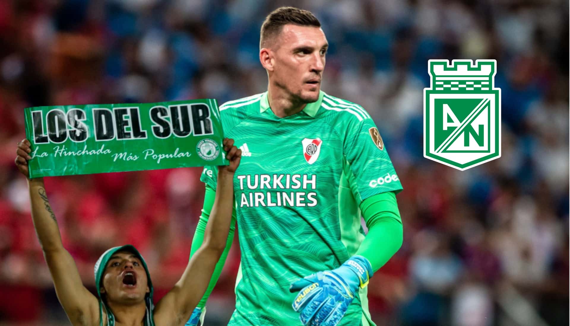 Franco Armani con el buzo de River Plate.