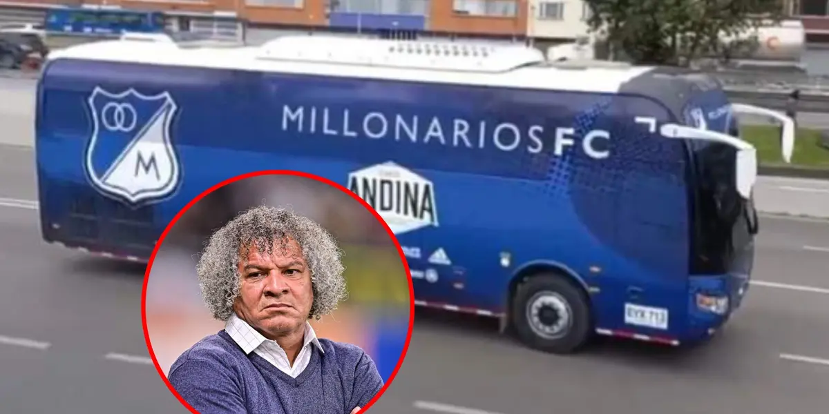 Gamero bajo del bus a una estrella de Millonarios (Foto tomada de Semana y Distrito Azul)