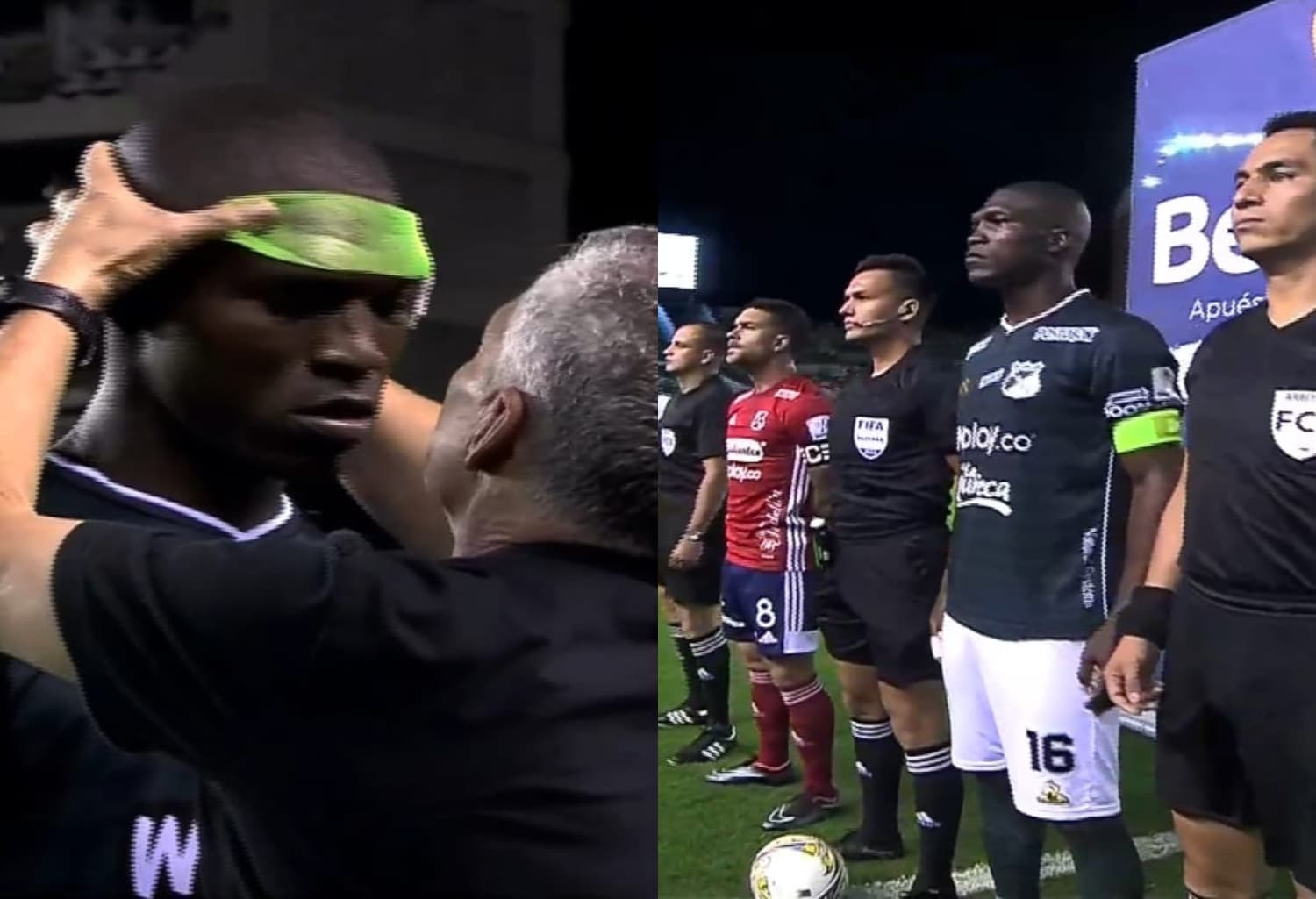 Germán Mera se vio involucrado en una dura acción contra el Deportivo Independiente Medellín.