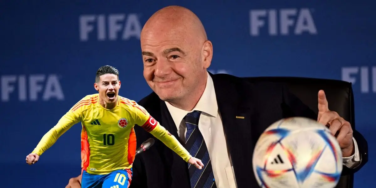 Gianni Infantino el Presidente de la FIFA. Foto tomada de DW y Twitter James Rodríguez.