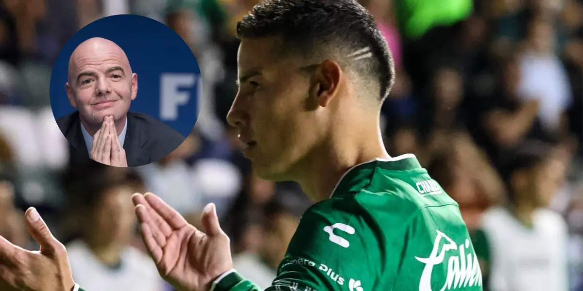 Gianni Infantino y James Rodríguez Foto: FIFA y redes sociales de James Rodríguez