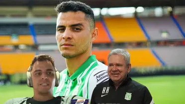 Giovanni Moreno con la camiseta de Atlético Nacional y Hernán Darío Herrera ex DT del Verdolaga