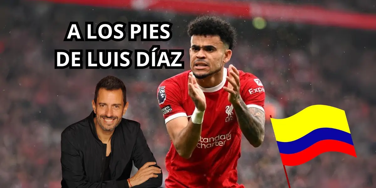 Giralt con grandes elogios a Luis Díaz en el Liverpool. Foto de Díaz tomada de Gol Caracol, Giralt de su Fanpage en Facebook.