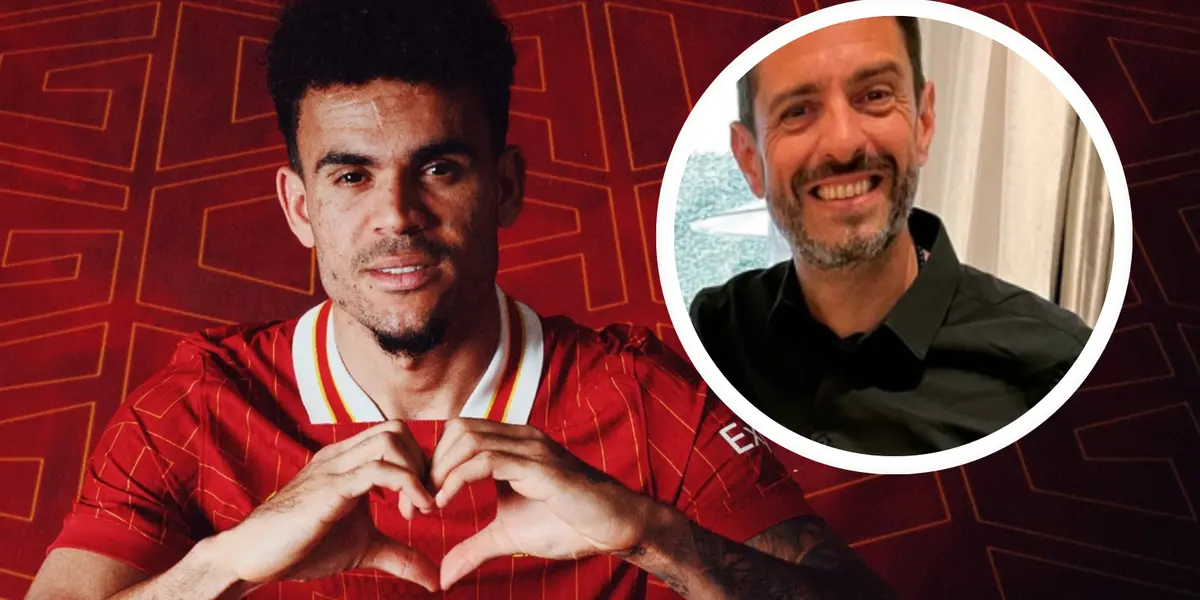 ¡Giralt emocionado! Su reacción al gol de Díaz campeón de la Premier. Foto: X y LFC