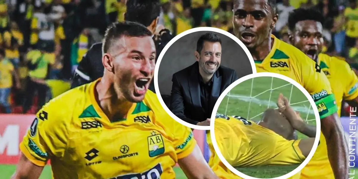 Giralt reaccionó con todo tras el empate agónico entre Bucaramanga y Fortaleza. Foto: Atlético Bucaramanga, X y Captura de ESPN