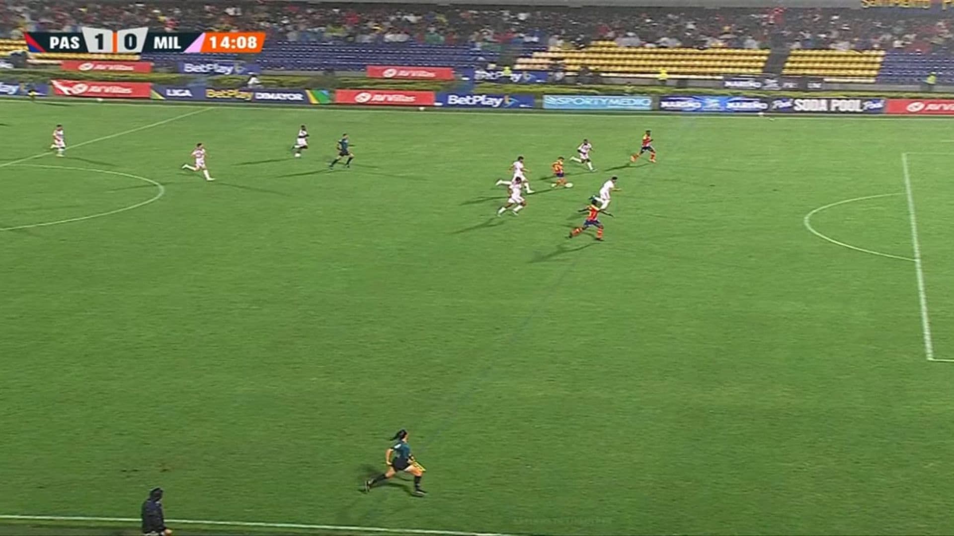 Gol de Deportivo Pasto ante Millonarios - Captura de pantalla Win Sports