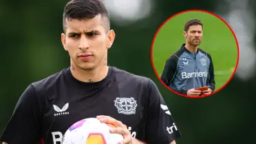 Gustavo Puerta entrenando con Bayer Leverkusen de Alemania