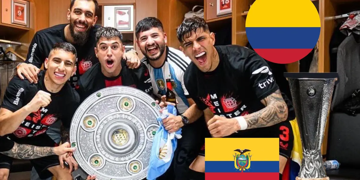 Gustavo Puerta, Piero Hincapié, entre otros jugadores del Bayer Leverkusen -Fotos: Redes Bayer Leverkusen, Bolavip