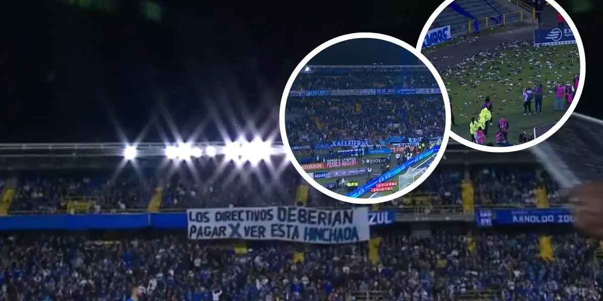 Hace instantes, los incidentes en El Campín en el Millonarios vs Unión Magdalena Foto: Captura de Win Sports