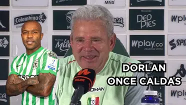 Herrera habló sobre Dorlan y Once Caldas. Foto de Herrera captura de pantalla de YouTube Dimayor, dorlan de Football Database.