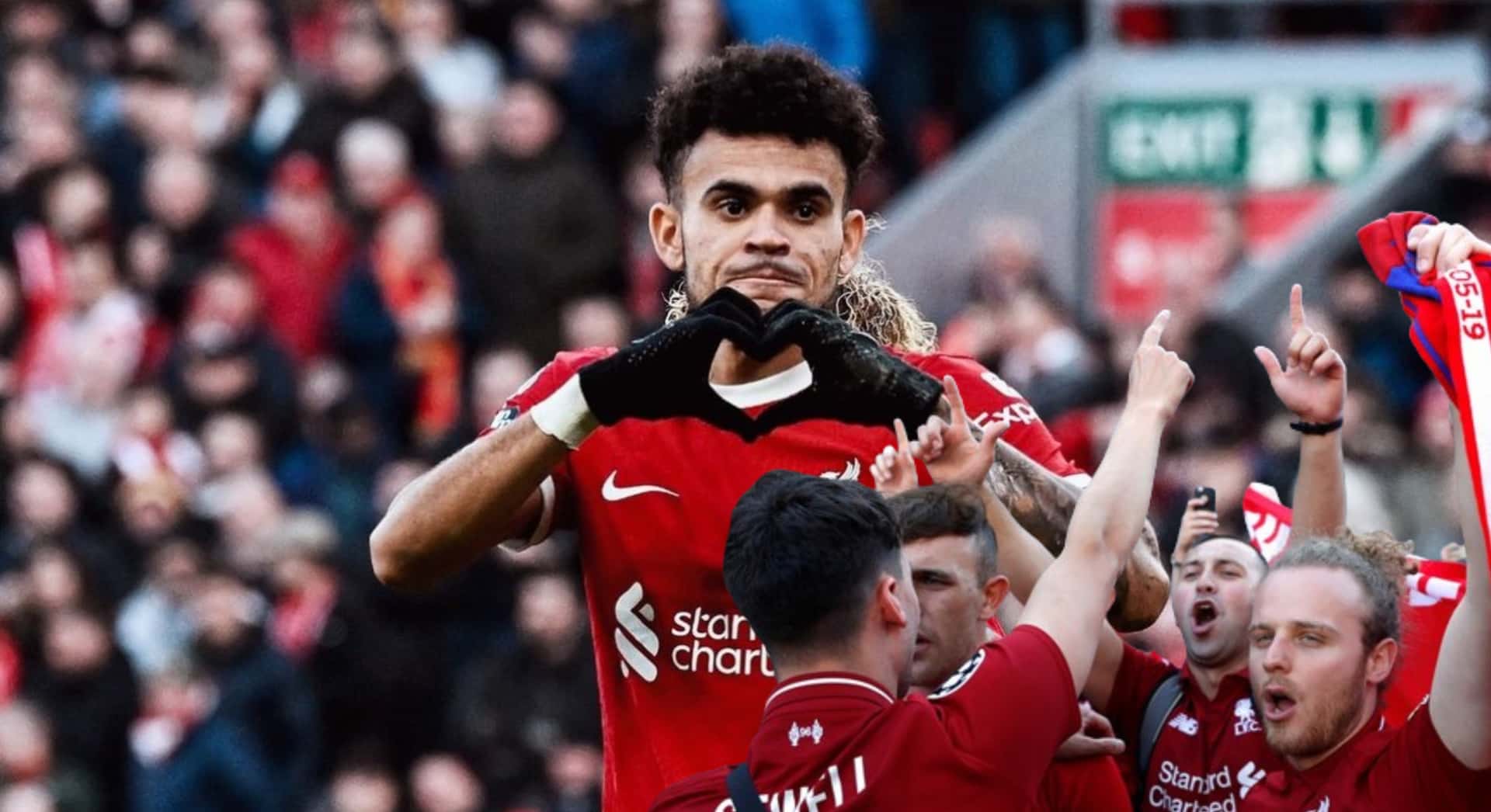 Hinchas de Liverpool se derritieron por Lucho Díaz. FOTO: 'X'