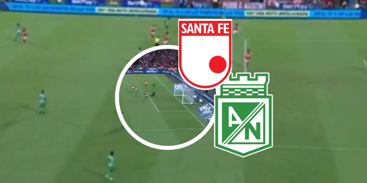 Independiente Santa Fe vs Atlético Nacional Foto: Captura de Win Sports y Escudoteca