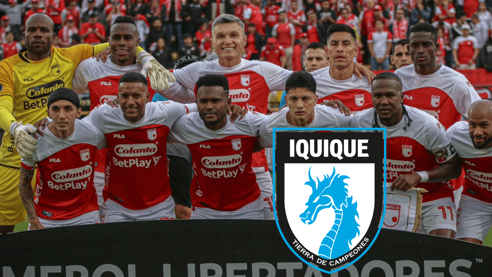 Independiente Santa Fe vs Deportes Iquique Foto: Santa Fe y Escudoteca