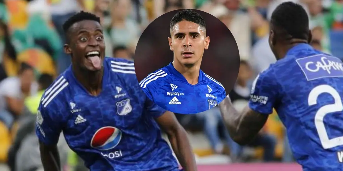 Jader Valencia le está dando la victoria 1-0 de Millonarios ante Santa Fe