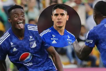 Jader Valencia le está dando la victoria 1-0 de Millonarios ante Santa Fe