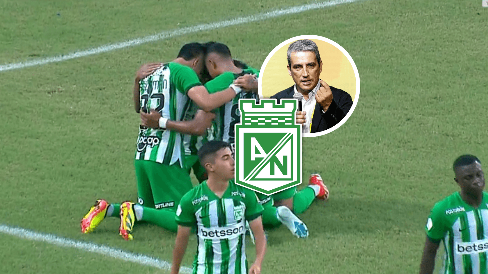 Jaguares de Córdoba vs Atlético Nacional Foto: Captura de Win Sports y Escudoteca