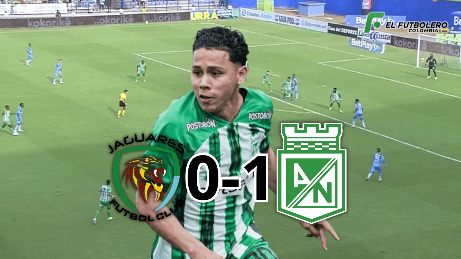 Jaguares vs Atlético Nacional Foto: Nacionaloficial, captura de WIn Sports y Escudoteca PN