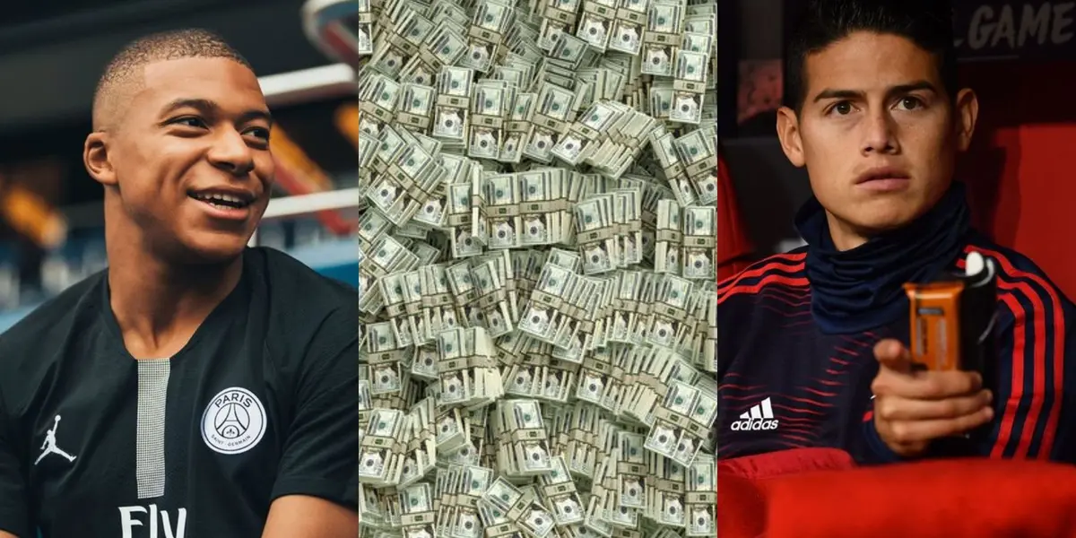 James es uno de los jugadores colombianos mejor pagados en la historia, pero lo que gana Kylian Mbappé dejó fríos a todos en el mundo entero.