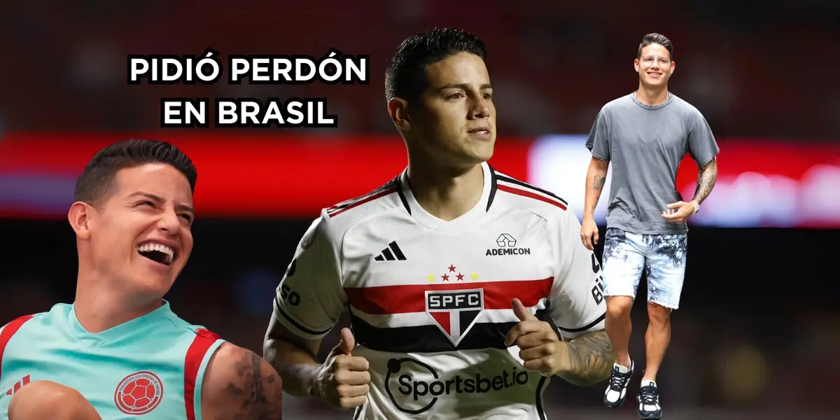 James pidió perdón en Brasil. Fotos de James tomadas de Twitter @jamesrodriguez.