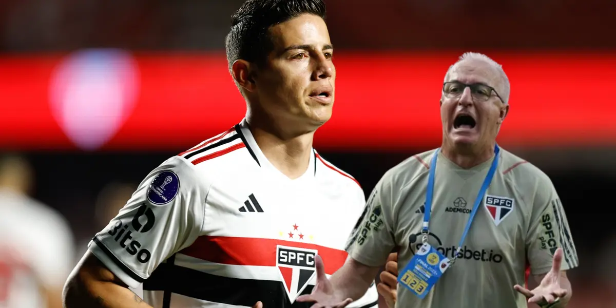 James Rodríguez, al lado Dorival Junior.